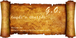 Gegán Otelló névjegykártya